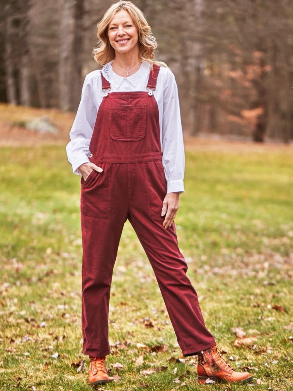 April Cornell Corduroy Overalls in Red